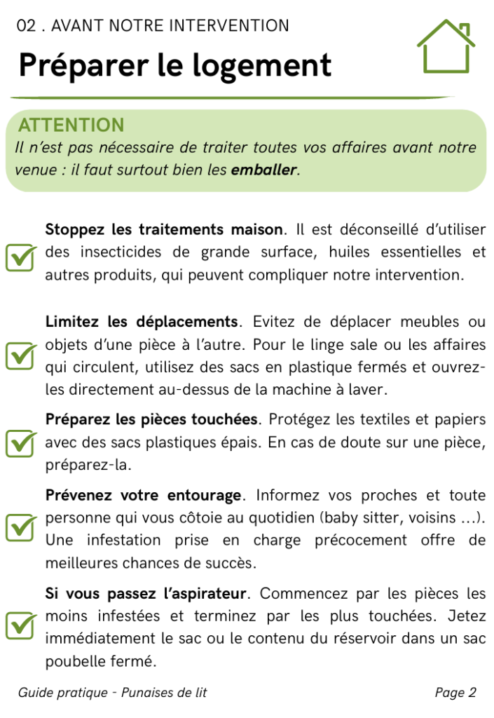 protocole punaises : préparer le traitement HDN